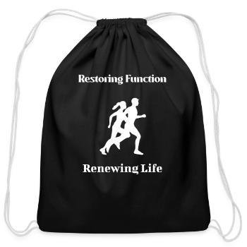 Restoring Function Renewing Life - Cotton Drawstring Bag - black - Front