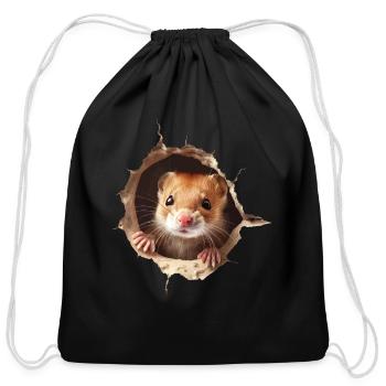 Weasel - Cotton Drawstring Bag - black - Front