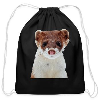 Weasel - Cotton Drawstring Bag - black - Front