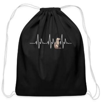 Weasel - Cotton Drawstring Bag - black - Front