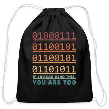 IT GEEK, PC Storage Devices Evolution Computer - Cotton Drawstring Bag - black - Front