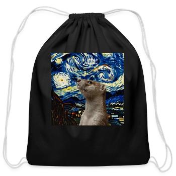 Weasel - Cotton Drawstring Bag - black - Front