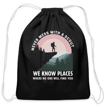 Scout Leader Scouting Camping Adventure - Cotton Drawstring Bag - black - Front