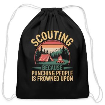 Scout Leader Scouting Camping Adventure - Cotton Drawstring Bag - black - Front