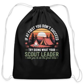 Scout Leader Scouting Camping Adventure - Cotton Drawstring Bag - black - Front