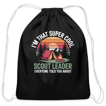 Scout Leader Scouting Camping Adventure - Cotton Drawstring Bag - black - Front