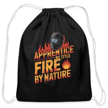 Welding Apprentice Blue Collar Training Sparks Fly - Cotton Drawstring Bag - black - Front