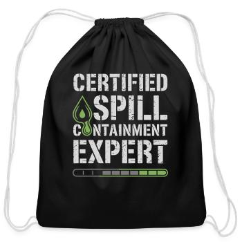 Industrial Cleaner Blue Collar Crew Mop Boss - Cotton Drawstring Bag - black - Front