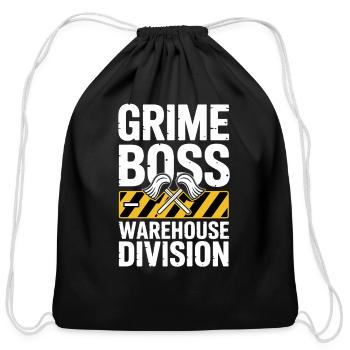 Industrial Cleaner Blue Collar Crew Mop Boss - Cotton Drawstring Bag - black - Front