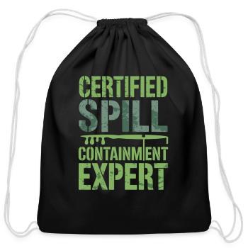 Industrial Cleaner Blue Collar Crew Mop Boss - Cotton Drawstring Bag - black - Front
