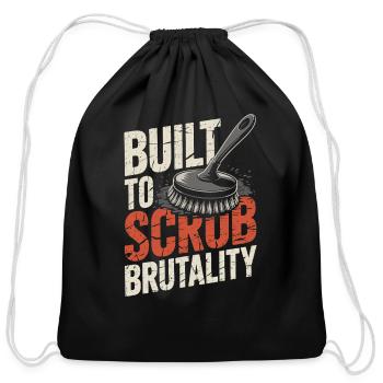 Industrial Cleaner Blue Collar Crew Mop Boss - Cotton Drawstring Bag - black - Front