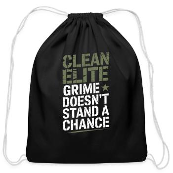 Industrial Cleaner Blue Collar Crew Mop Boss - Cotton Drawstring Bag - black - Front