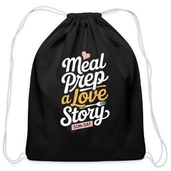 Prep Squad Meal Planner Food Organization Fitness - Cotton Drawstring Bag - black - Front