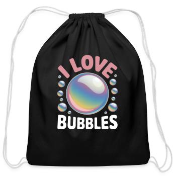 I Love Bubbles Soap Bubbles Children - Cotton Drawstring Bag - black - Front