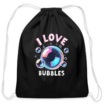 I Love Bubbles Soap Bubbles Children - Cotton Drawstring Bag - black - Front
