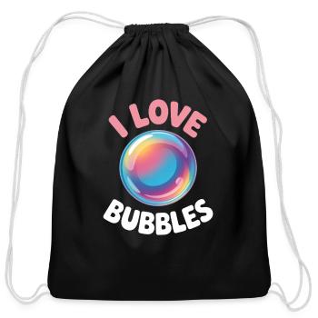I Love Bubbles Soap Bubbles Children - Cotton Drawstring Bag - black - Front