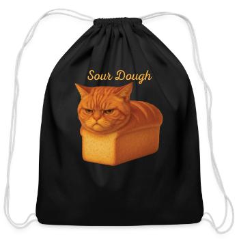 Funny Pure Bread Orange Tabby Cat Freshly Baked So - Cotton Drawstring Bag - black - Front
