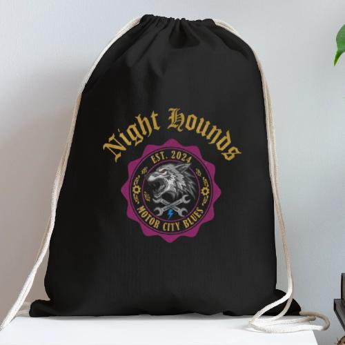 Night Hounds Wolf Patch - Cotton Drawstring Bag
