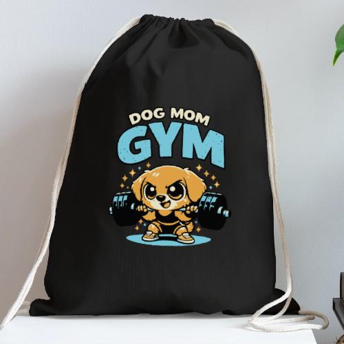 Chibi Dog Gym Workout - Cotton Drawstring Bag