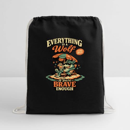 Everything Is A Wolf – Retro Chill - Cotton Drawstring Bag