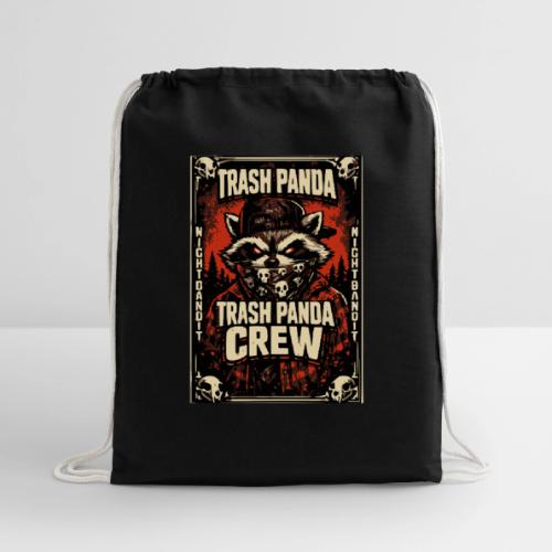 Midnight Forager Raccoon Mushroom Hunter - Cotton Drawstring Bag