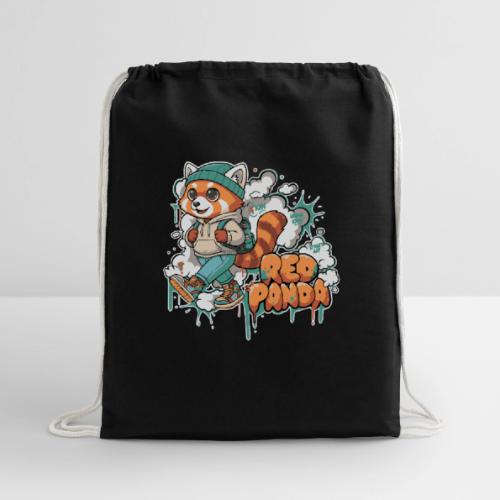 Red Panda Street Graffiti Vibes - Cotton Drawstring Bag