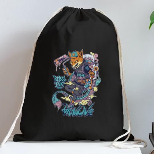 Kitsune Street Rebel - Cotton Drawstring Bag