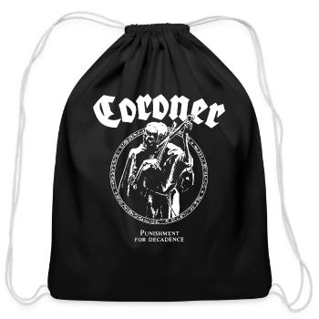 CORONER Punishment for Decadence Metal Band - Cotton Drawstring Bag - black - Front