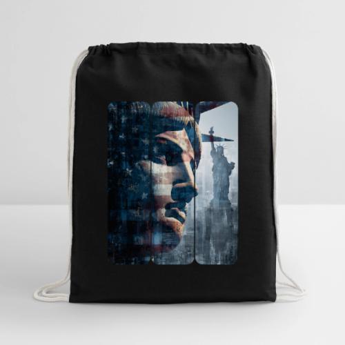 USA: Liberty in Three Visions - Cotton Drawstring Bag