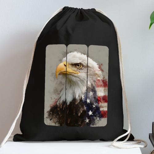 USA: Eagle of the Free - Cotton Drawstring Bag