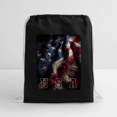 USA: Worn Stars and Stripes - Cotton Drawstring Bag
