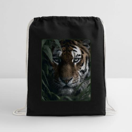 Tiger Jungle Eyes Wildlife Design - Cotton Drawstring Bag
