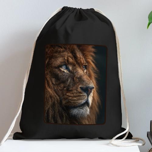 Lion Portrait Majestic Wildlife Design - Cotton Drawstring Bag