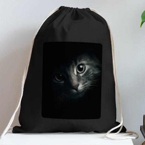 Cat Face in Shadow Close-Up Design - Cotton Drawstring Bag