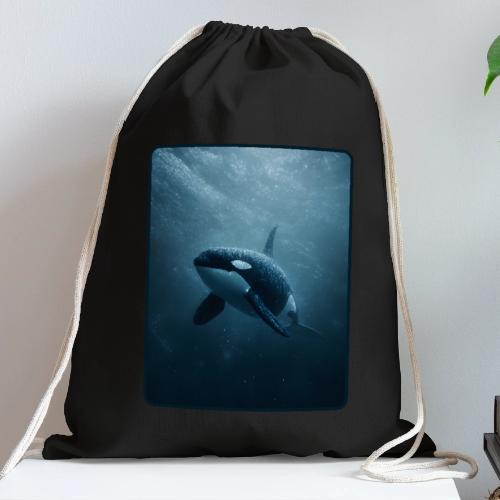Orca Ocean Wildlife Design - Cotton Drawstring Bag
