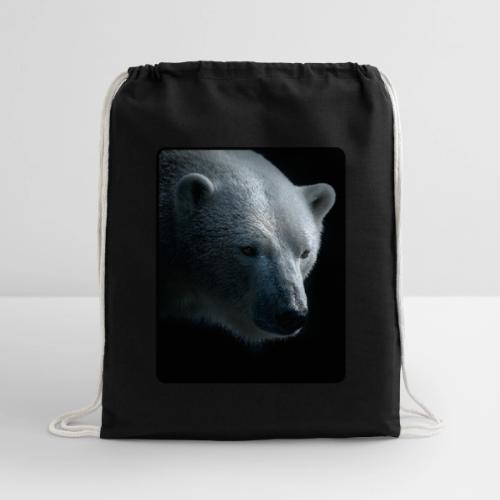 Polar Bear Close-Up Wildlife Design - Cotton Drawstring Bag