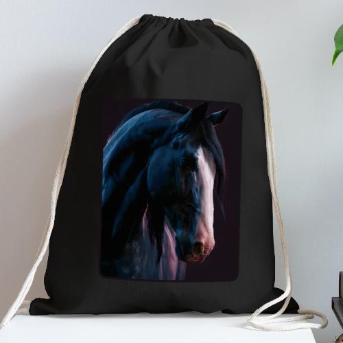 Noble Horse Cinematic Portrait Design - Cotton Drawstring Bag