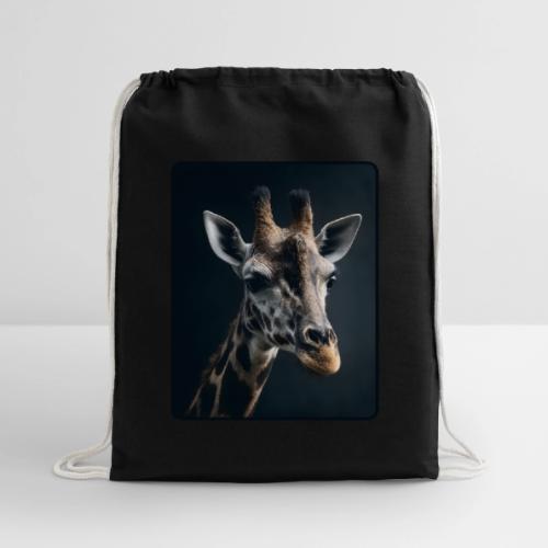 Majestic Giraffe Artistic Portrait Design - Cotton Drawstring Bag