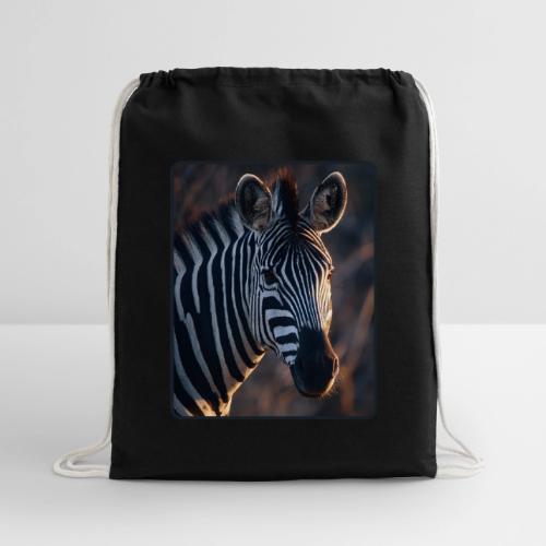 Majestic Zebra Sunset Portrait Design - Cotton Drawstring Bag