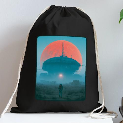 Astronaut Alien Outpost Design - Cotton Drawstring Bag