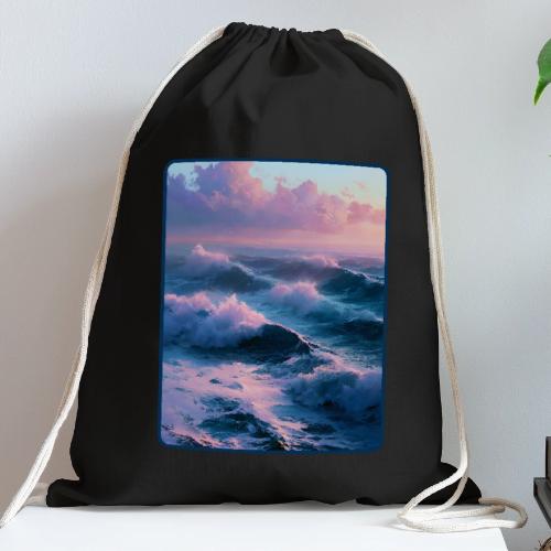 Dreamy Pastel Ocean Sunset Art - Cotton Drawstring Bag