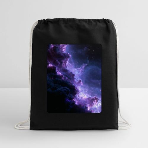 Purple Nebula Space Design - Cotton Drawstring Bag