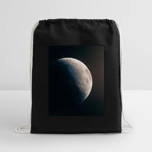 Crescent Moon Celestial Artwork - Cotton Drawstring Bag