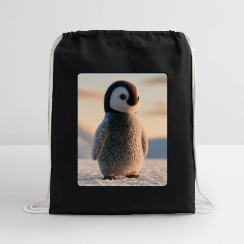 Cute Penguin Chick Sunrise Design - Cotton Drawstring Bag