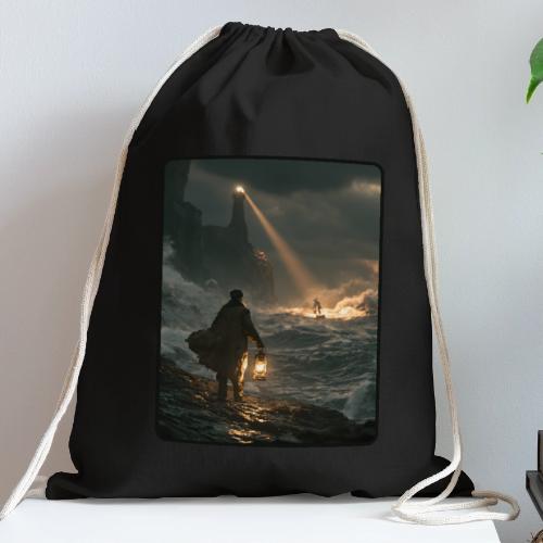 The Lone Lightkeeper's Beacon - Cotton Drawstring Bag