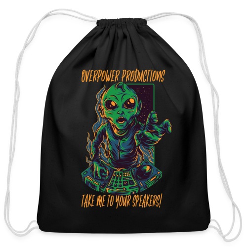 Overpower Productions Outer Space DJ Logo - Cotton Drawstring Bag