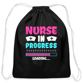 Nurse In Progress Nursing Student Future Nurse Lif - Cotton Drawstring Bag - black - Front
