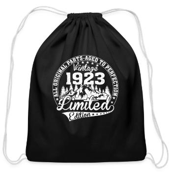 1923 - Born in 1923 - Fantastic since 1923 - Cotton Drawstring Bag - black - Front