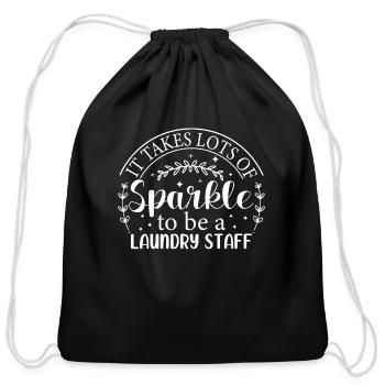Laundry Worker Funny Laundry Staff Awesome Job Occ - Cotton Drawstring Bag - black - Front