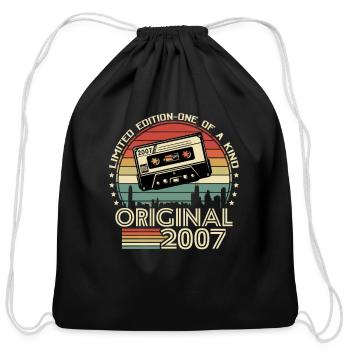 2007 Birthday Surprise - Cotton Drawstring Bag - black - Front